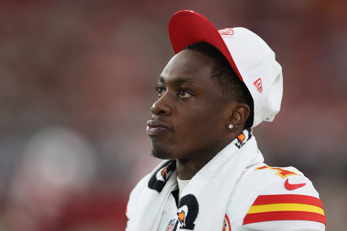 Chiefs rule out receiver Xavier Worthy for Sunday night matchup vs. Giants